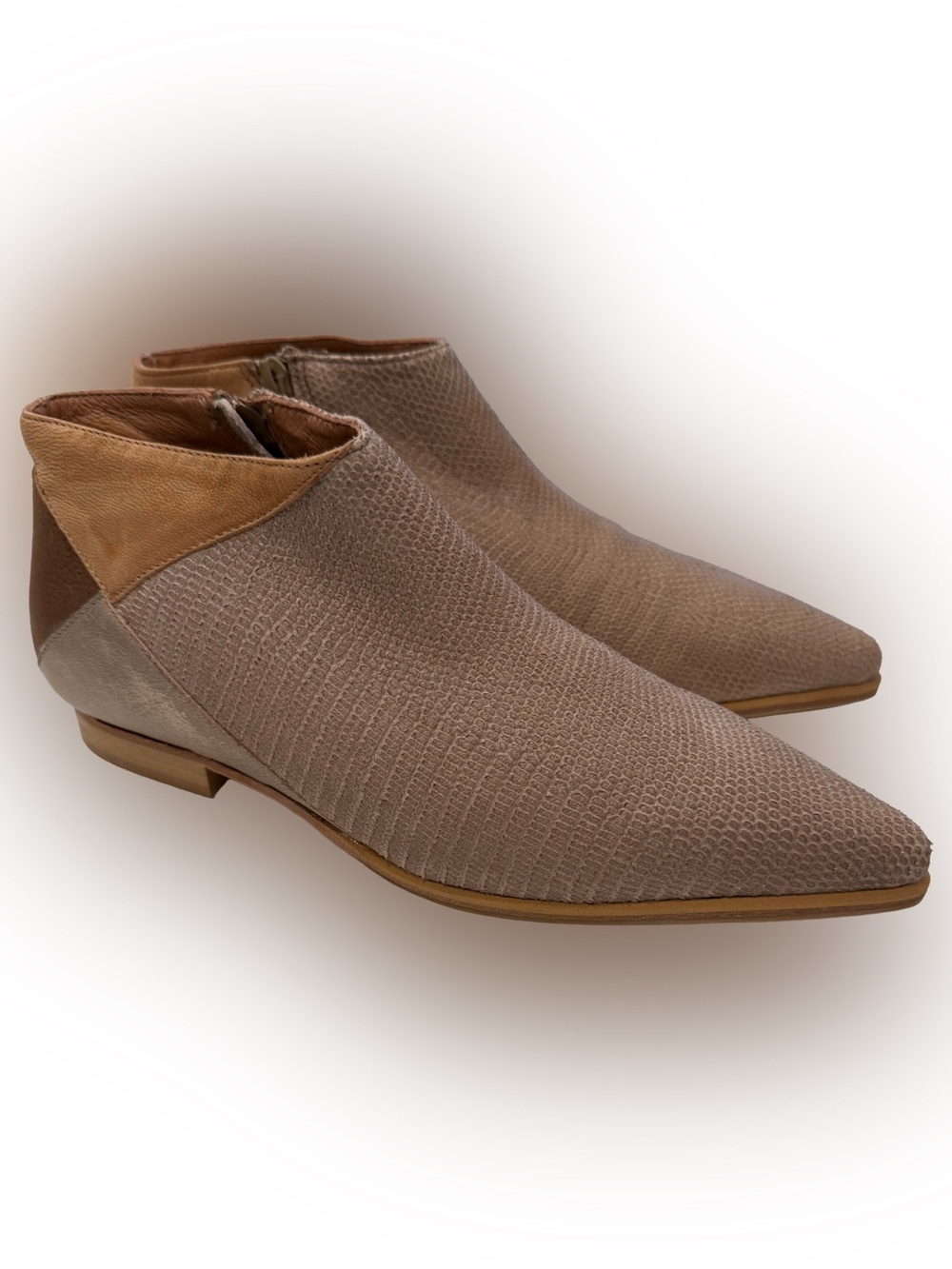 Free People Women’s Desert Rider Mix Media Ankle Boots Tan/brown Sz 8 NEW